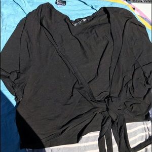 Black tie front crop